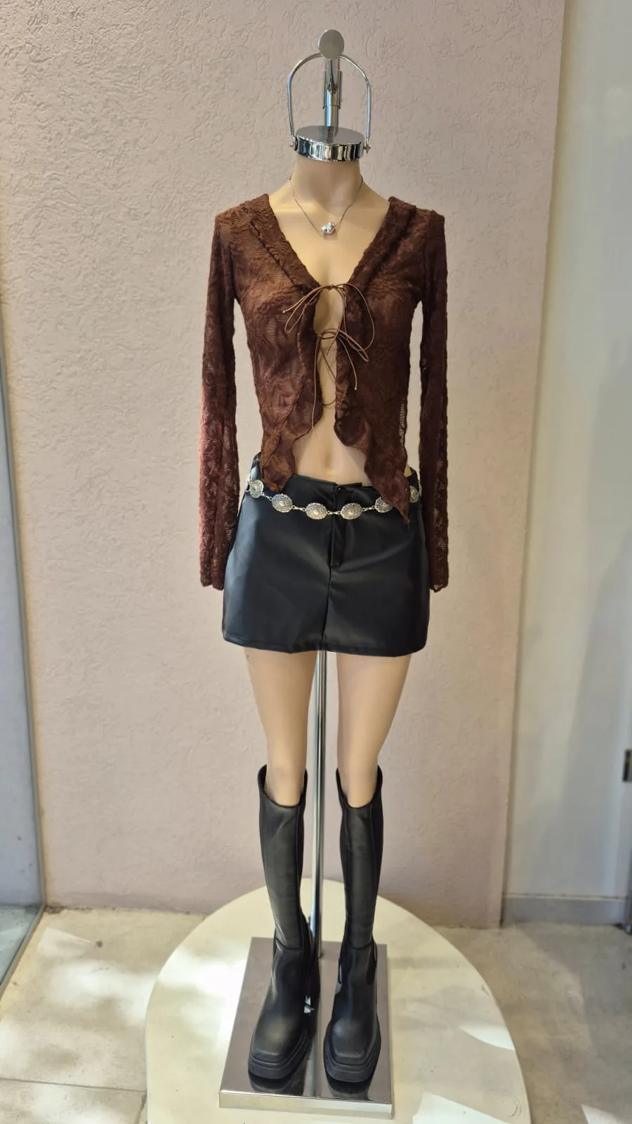 26/BL03 - BLUSA M/L DOBLE CORDON - ENCAJE