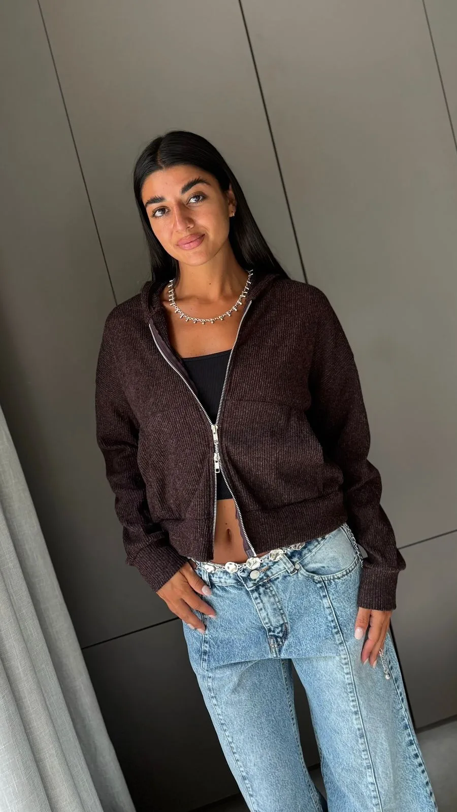 26/C02 - CAMPERA CAPUCHA CIERRE - MORLEY LANILLA