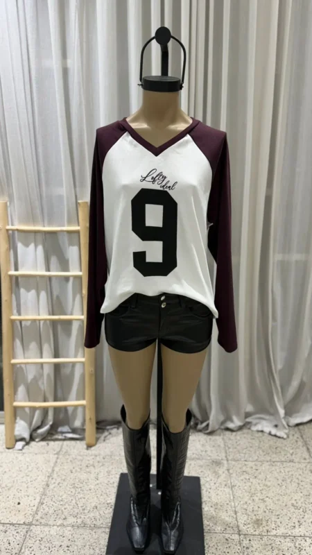 26/R24 – REMERA M/L RANGLAN ” 9 ” – RIBB ALGODON