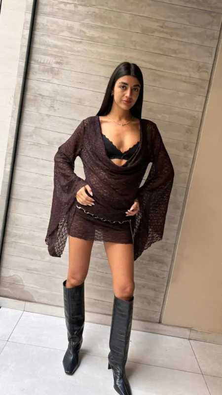 26/V29 - VESTIDO M/L BUCHE - ENCAJE