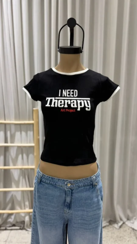 26/T84 - TOP CONTRATONO ”THERAPY” - RIBB ALGODON