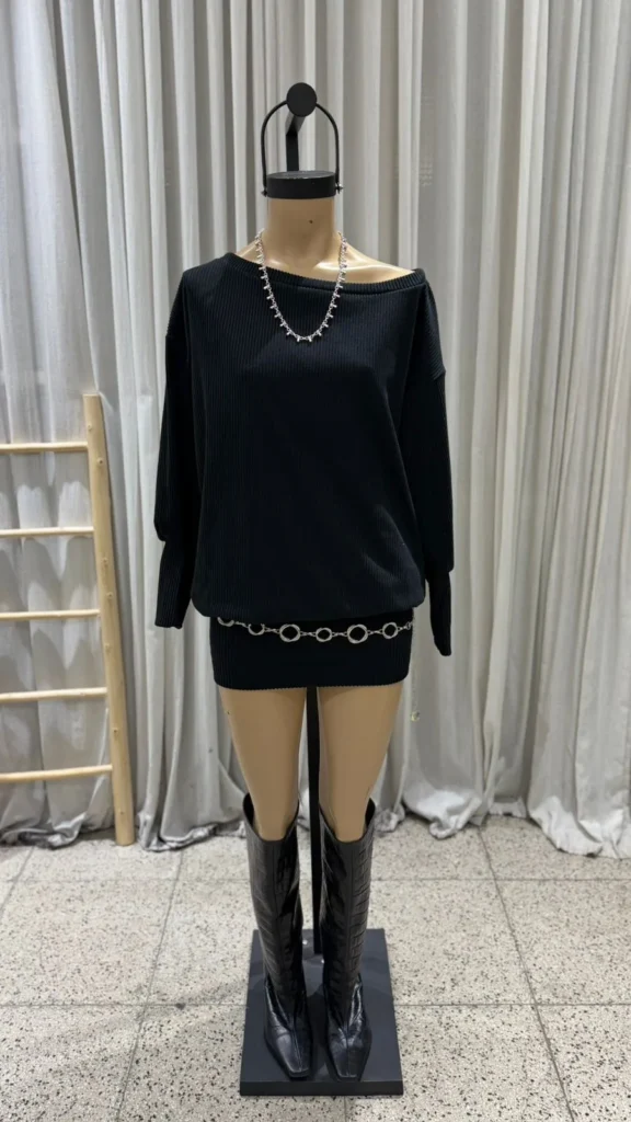 26/V51 – VESTIDO M/L HOMBRO CAIDO – MORLEY BRUSH
