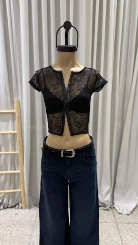26/T203 – TOP CROP CORSET – ENCAJE
