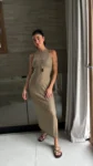 26/V79 - MAXIVESTIDO S/M HALTER TAJO - TEJIDO BUCAREST
