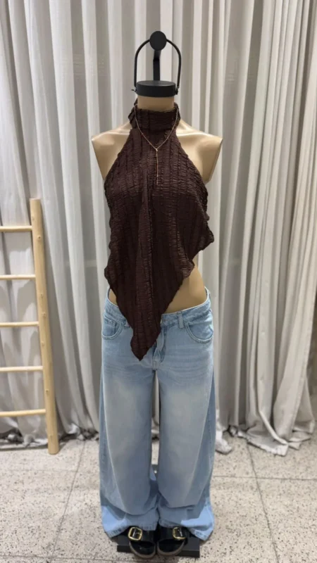 26/T224 - TOP CHOKER PICO S/ESPALDA - BAMBULA ORIANA