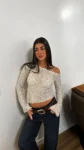 26/T255 - TOP M/L HOMBRO CAIDO - CROCHET LENTEJUELA