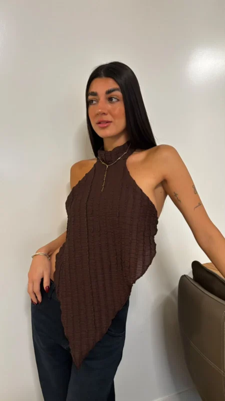 26/T224 - TOP CHOKER PICO S/ESPALDA - BAMBULA ORIANA