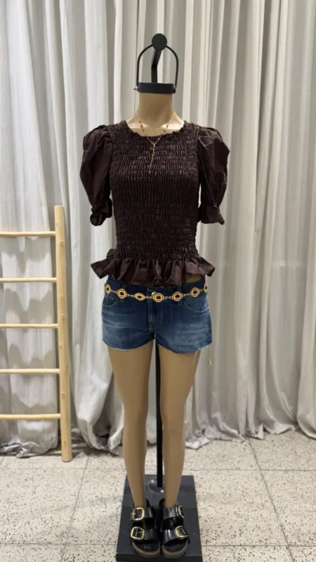 26/T214 – TOP M/C PRINCESA NIDO DE ABEJA – POPLIN
