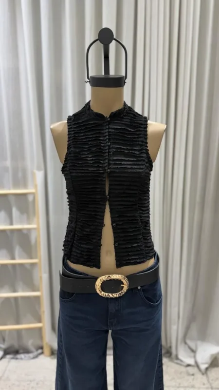 26/T246 - TOP S/M BOTONES - MINI RUFFLE