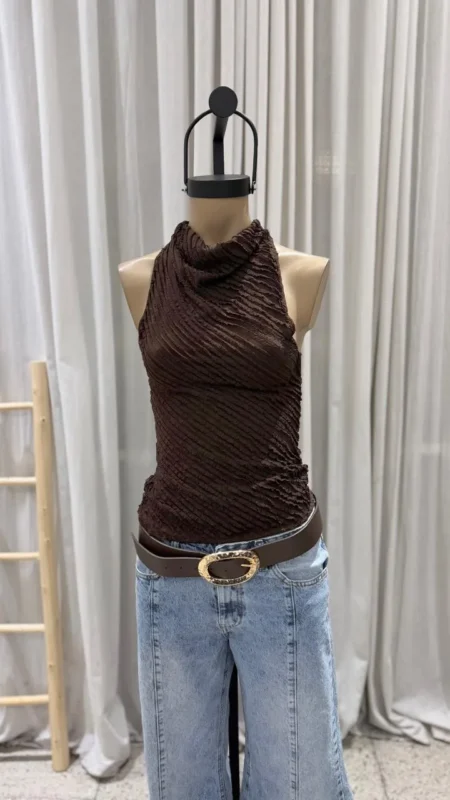 26/T285 - TOP S/M BUCHE CORTO - MINI RUFFLE