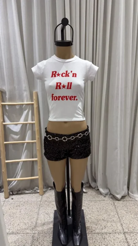 26/T315 - TOP M/C "ROCK N ROLL" - ALGODON LYCRA