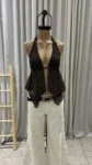 26/T319 - TOP MARILYN ABIERTO PICO TIRA ESPALDA - TEJIDO LUREX