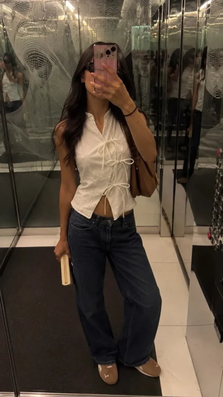 Top sin mangas cuellito tira cruzada – poplin - FEI